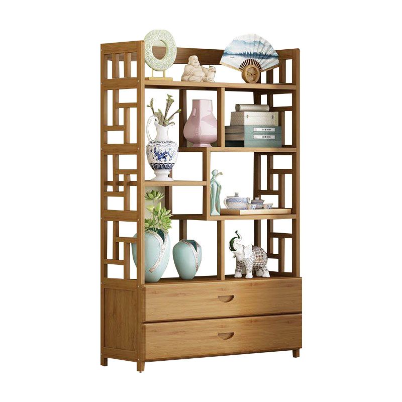 Modern Bamboo Floor Shelf Bookcase Open Book Shelf for Study Room