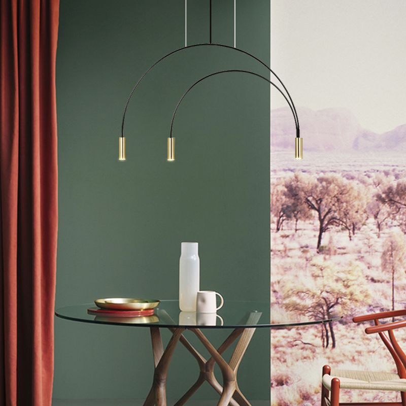 Modern Style Island Light Cylindrical Shade Chandelier Light for Dining Room