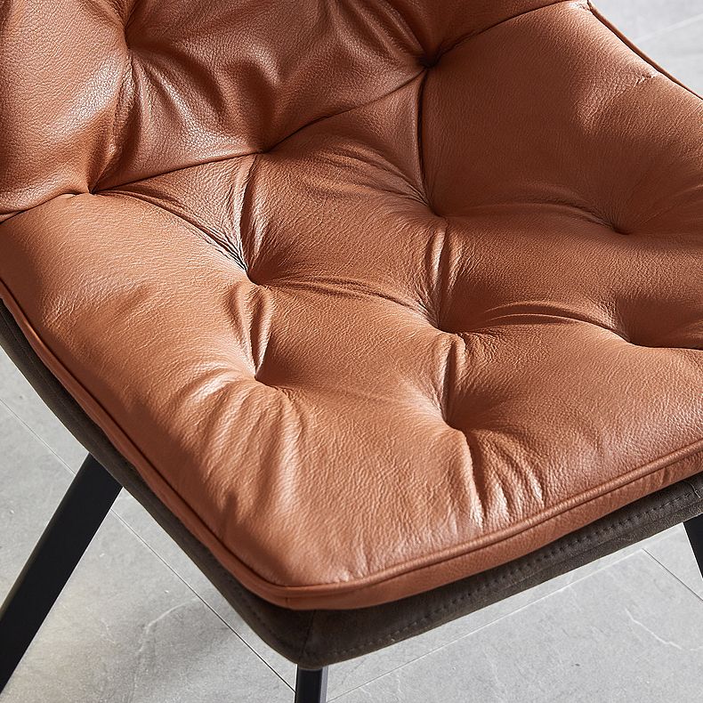 Industrial Indoor Faux Leather Upholstered Armless Parsons Dining Chair