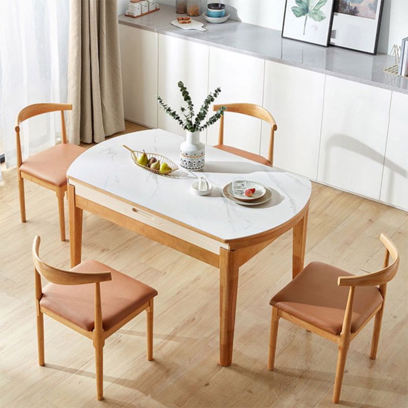 Contemporary Rectangular and Round Easy Folding Dining Table with 4 Foot