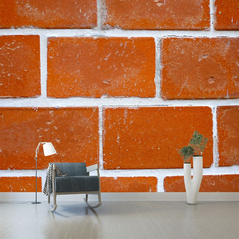 Brick Mural Decal Modern Mildew Resistant Wall Covering for Living Room