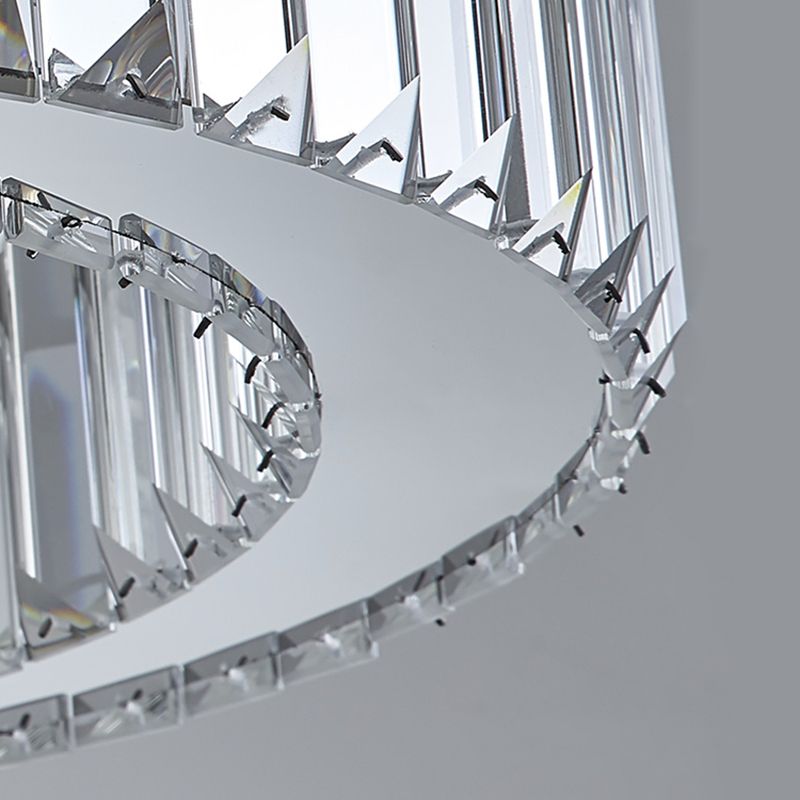 Minimalist Crystal Hanging Lamp, Luxury Linear Shade Hanging Light in Gold for Dinner Table