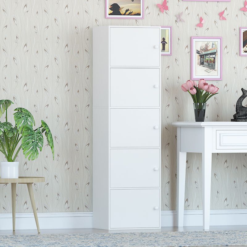 Manufactured Wood Standard Bookcase Contemporary Vertical Shelf with Cabinets