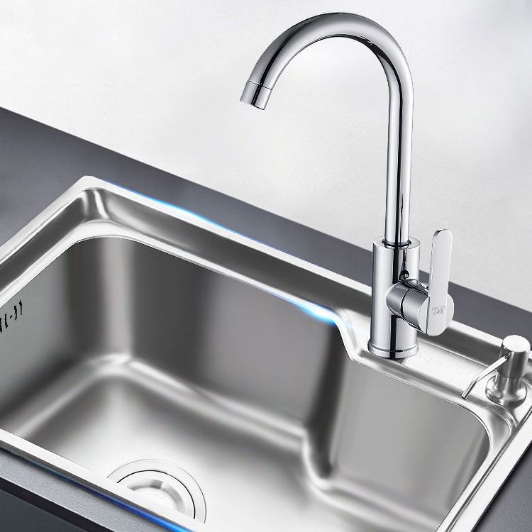 Modern Style Kitchen Sink Stainless Steel Single Bowl Kitchen Sink with Basket Strainer