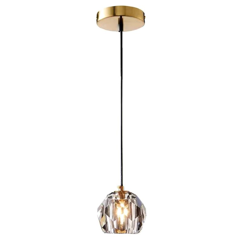 Fun a sospensione a sospensione a sospensione oro, illuminazione a sospensione con cristallo contemporaneo