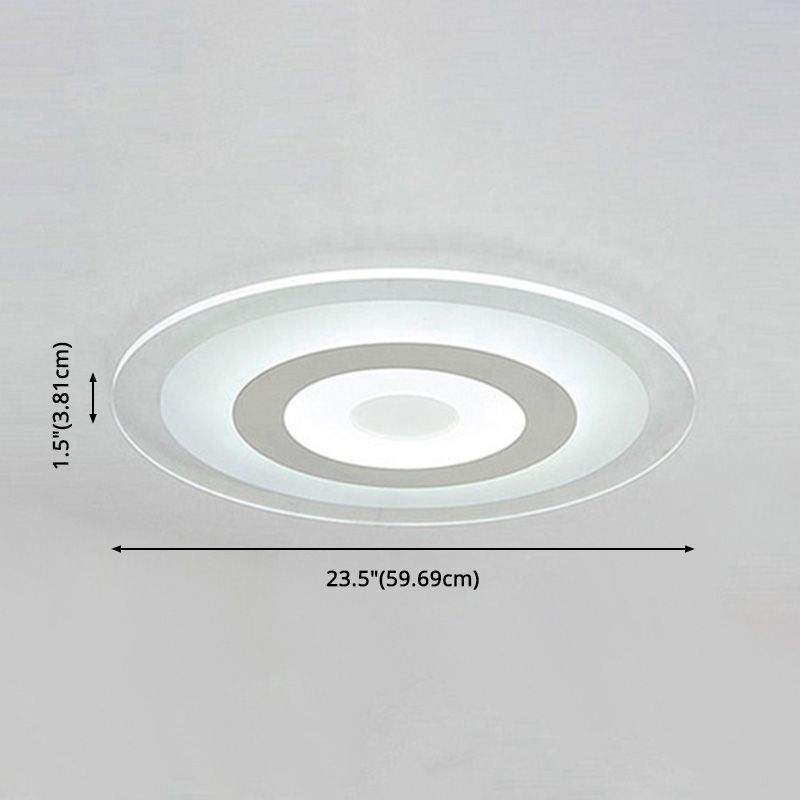 LED Bedroom Flush Mount Ceiling Light Fixture Simple White Flush Mount Lighting with Round Acrylic Shade