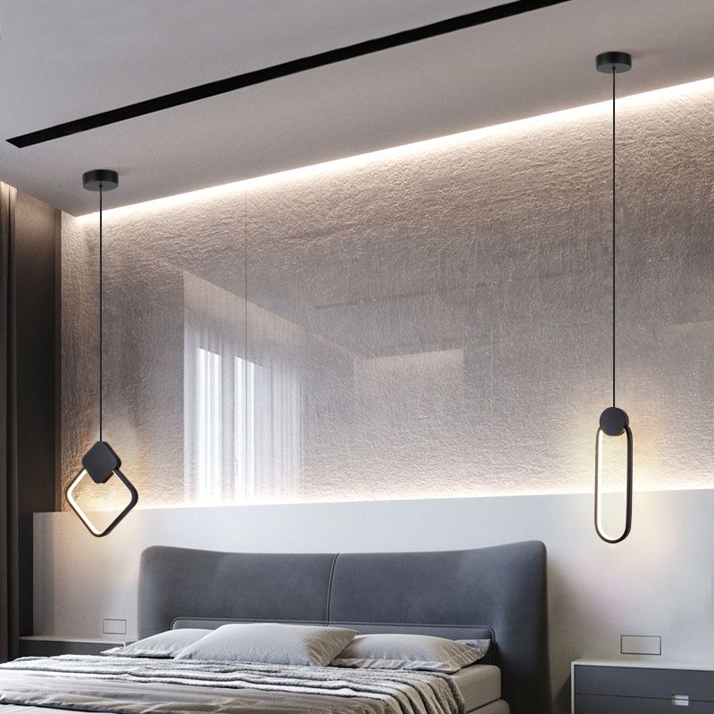 Forme géométrique en métal Lumière suspendue moderne 1-Light suspendu luminaire de montage