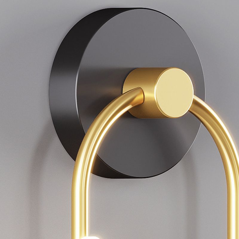 Luz de pared geométrica de metal Gold Nordic Gold 20 "Pled de pared LED de altura para dormitorio