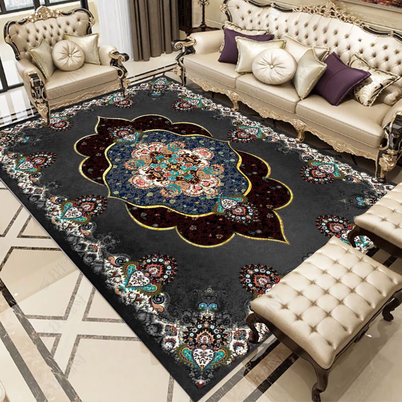 Purple Modern Rug Blending Graphic Rug Non-Slip Backing Rug for Living Room