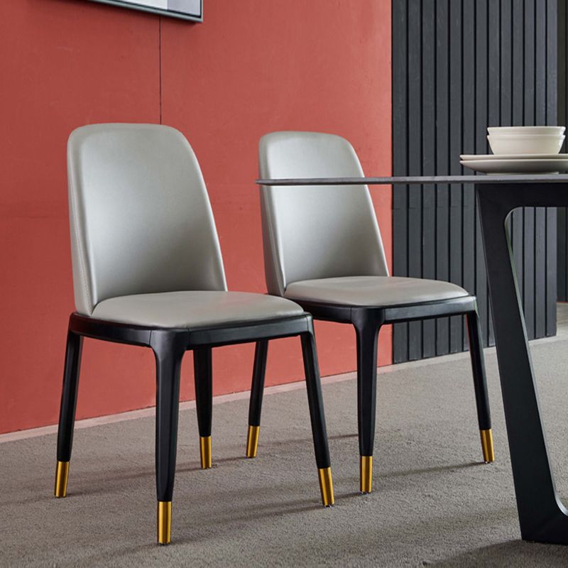 Silla auxiliar industrial tapizada para el hogar, silla de comedor Parsons con acabado mate (juego de 2)