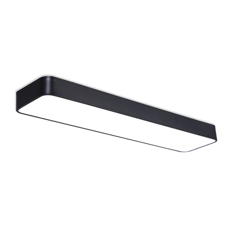 Black Rectangular Ceiling Light Fixture Simple LED Aluminum Flush Mount Lamp for Office