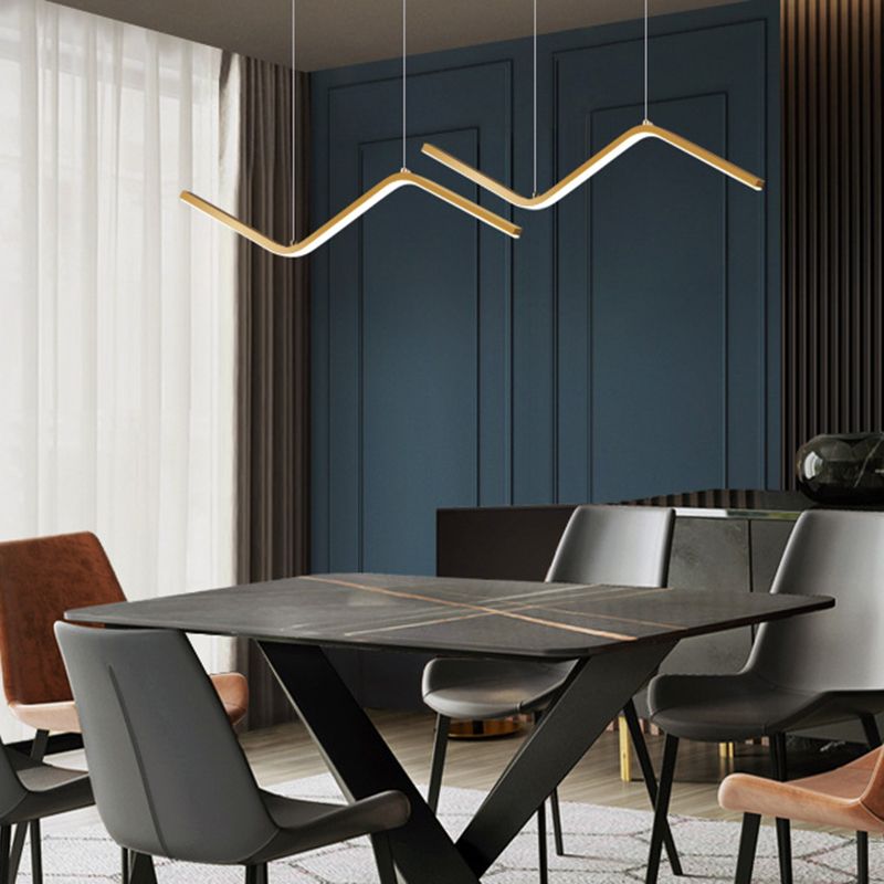 Colgante Nordic Brass Brass Island Light Gold Led Island LED para comedor