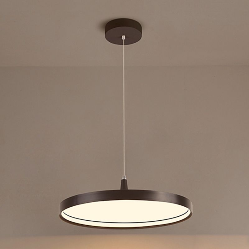 Moderne minimalistische LED -hangende lamp Aluminium cirkelvormige hanglamp met siliconen schaduw