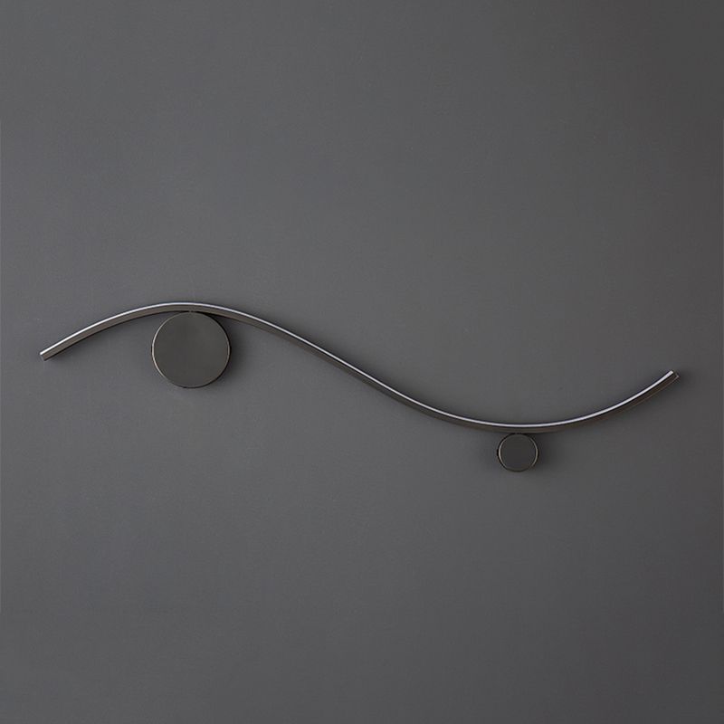Modern Metal Wall Sconce Linear Shape Wall Light with Silicone Shade for Bedroom