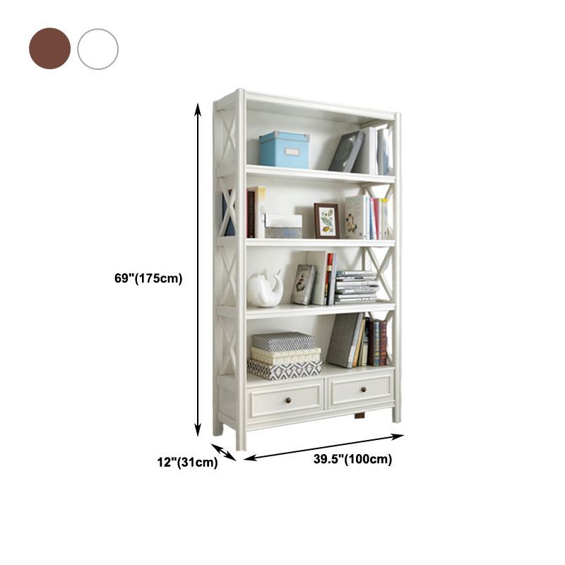 Rectangle Standard Solid Wood Bookcase Nordic Closed Back Bookshelf