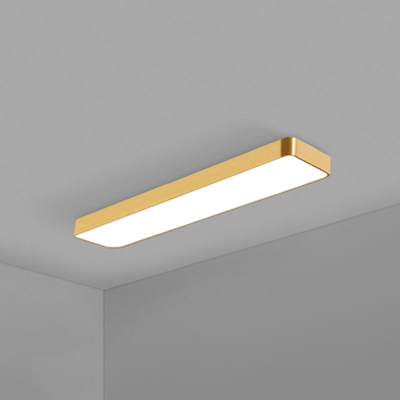 Goudkleurige rechthoekige plafondlamp Eenvoudige stijl metalen LED-inbouwlamp voor kantoor