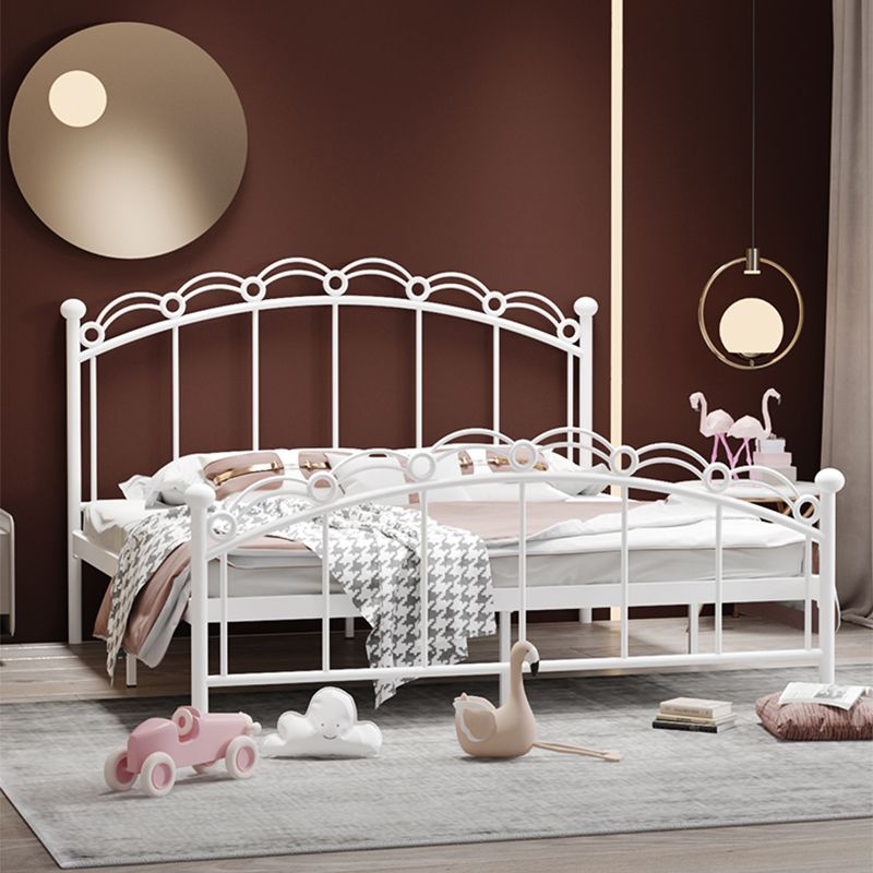 Open-Frame Glam Bed Metal Bed Frame with Rainbow Headboard and Footboard