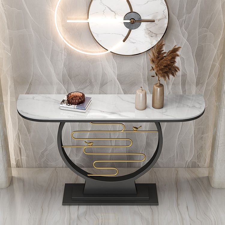 Scratch Resistant Console Table 11.8 Inch Wide Contemporary Slate Console