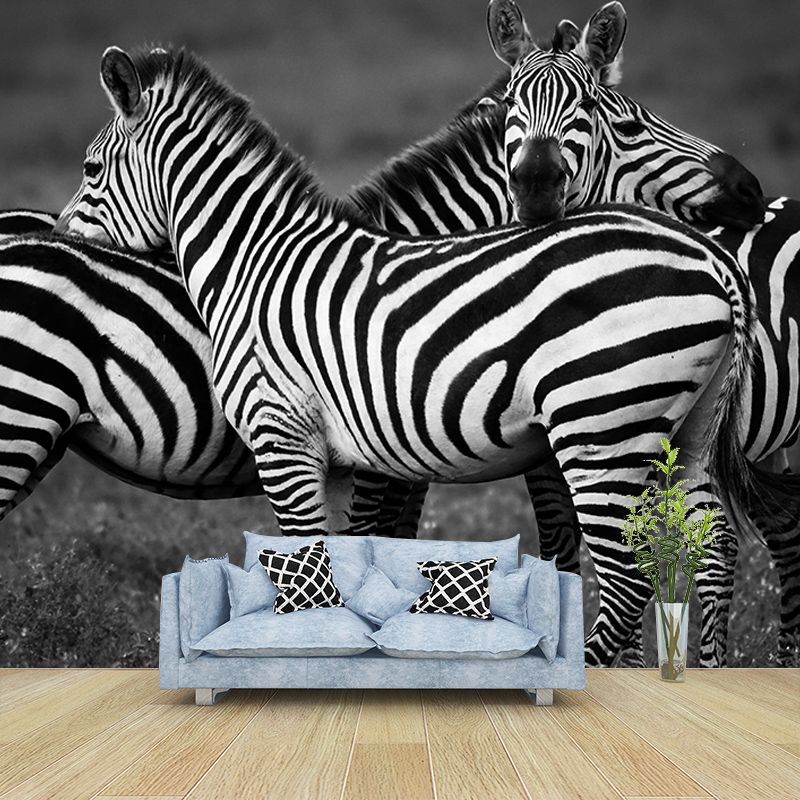 Contemporary Style Wild Animal Mural Mildew Resistant Bedroom Wall Covering