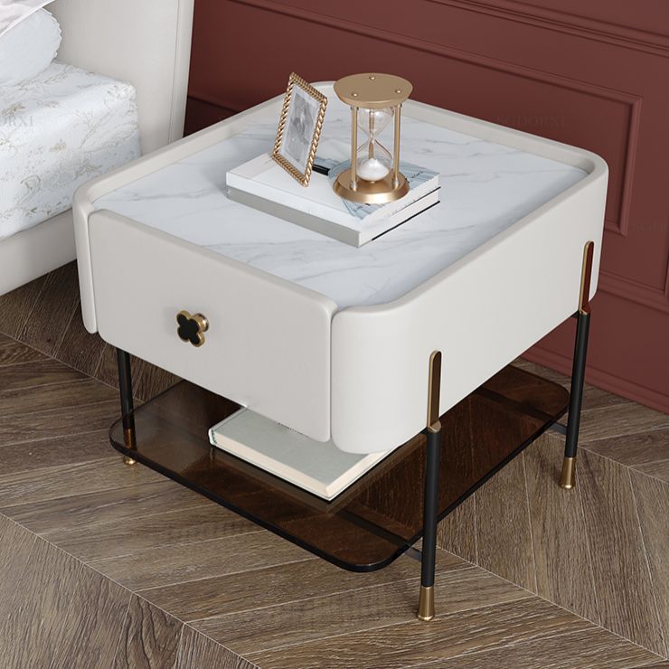 Contemporary Storage Night Table 1 Drawer Wood Bed Nightstand