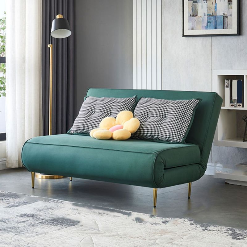36.22" H Faux Leather Sleeper Sofa Armless Upholstered Sofa Bed in Green