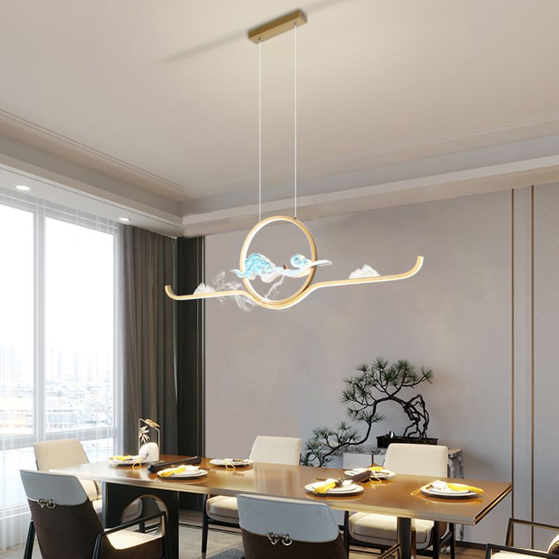 Luces de la isla de forma lineal Luces de estilo contemporáneo 2 accesorios de iluminación colgante de luz