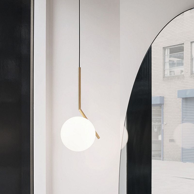 Crema Glass Globe Sospensione Lampada Minimalista 1 Lampada a sospensione per il ristorante