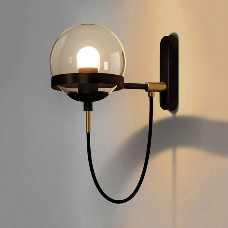 Zwart/gouden bal sconce verlichting modernistisch