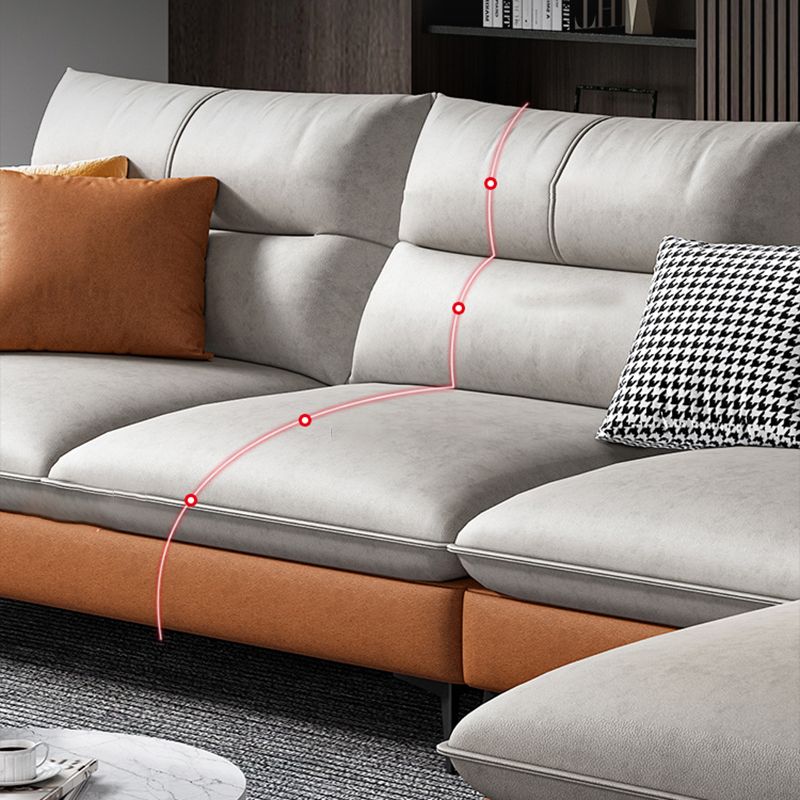 Faux Leather 34.64 " H Flared Arm Sofa & Chaise for Living Room