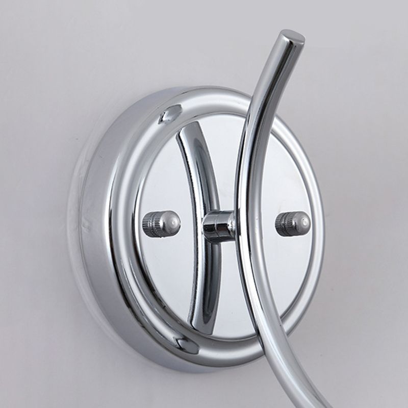 Modern Wall Mounted Light 1 Light Metal Flush Mount Wall Sconce in Silver Finish