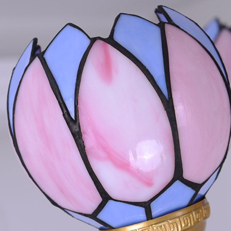 Gold 3/5/6 Luces Lámpara de lámpara de lámpara Lámpara de techo de vidrio manchado Tiffany para sala de estar