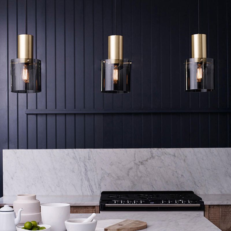 Fles gevormd naar beneden verlichtingshangersglas 1-licht postmoderne plafond suspensielamp