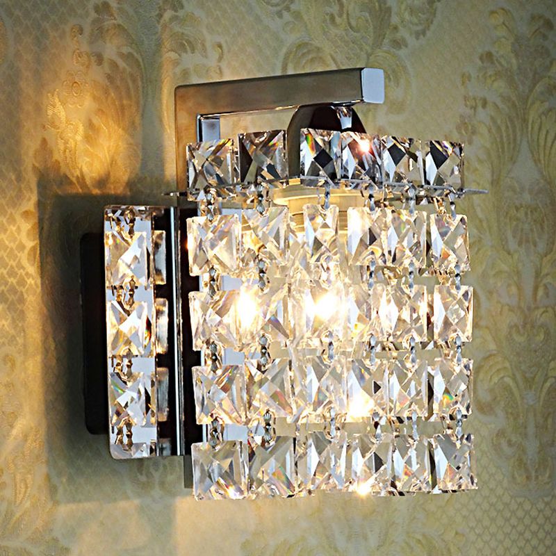 Square Vanity Mirror Lights Modern Minimalist Style Crystal Crystal Vanity Light