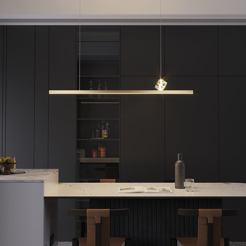 Simple Light Luxury Style LED Hanging Island Pendant Light for Dining Room