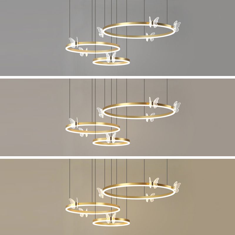 Circular Chandelier Lighting Fixtures Modern Metal Chandelier Lamp