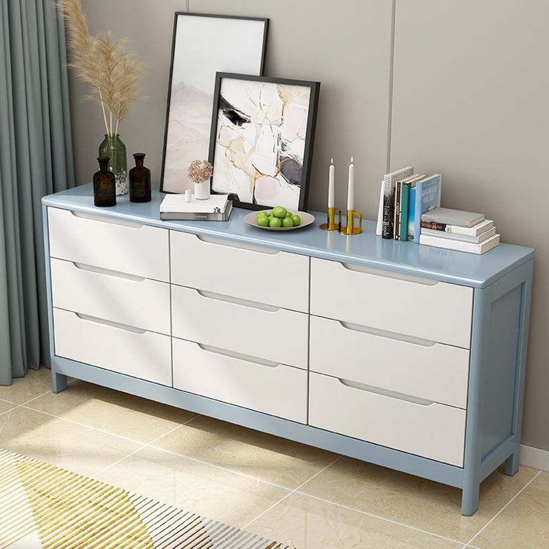 Rubber Wood Contemporary Storage Chest Home Chest with Drawers