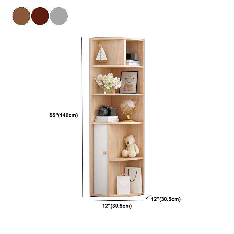 Modern Engineered Wood Book Shelf Corner Vertical Shelf Bookcase for Bedroom