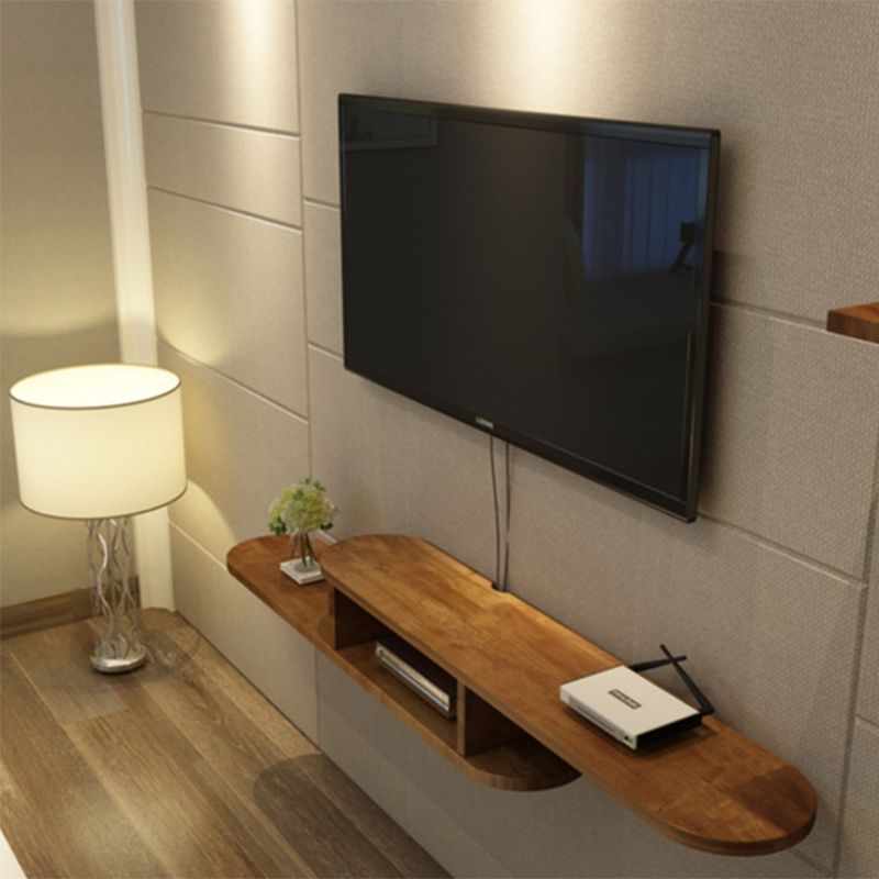 8" D Solid Wood TV Stand , Open Storage Floating TV Stand Console In 3 Colors