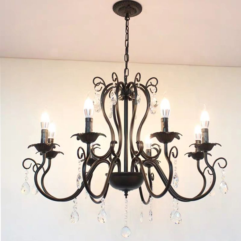 Traditional Hanging Chandelier Wrought Iron Ceiling Hanging Light Fixture
