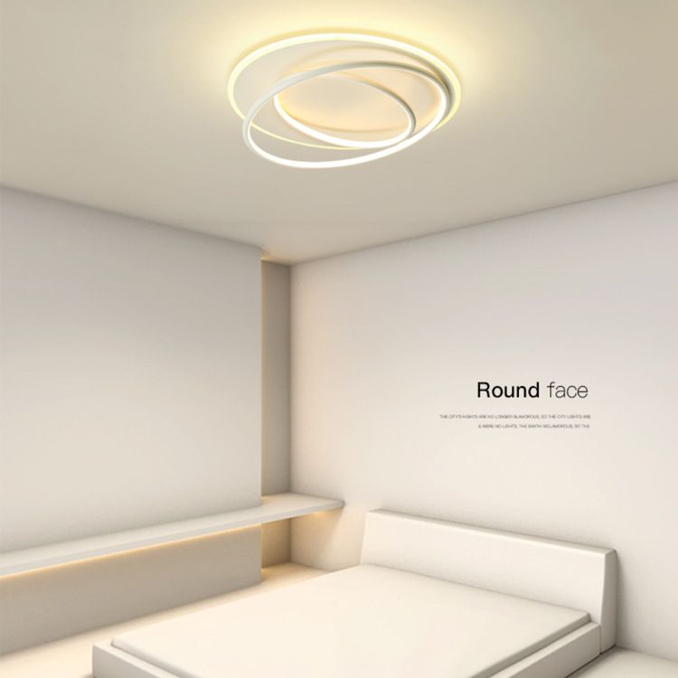 Style simple anneau encastré lampe métallique chambre plafond encastré lumière LED
