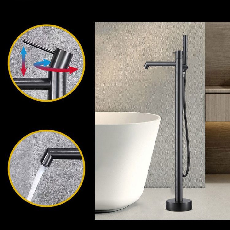 Floor Mounted Bronze Freestanding Tub Filler Single Handle Freestanding Tub Filler Trim