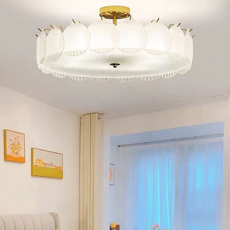 Contemporary Simplicity Ceiling Lamp Glass Flush Mount Light Fixture for Bedroom