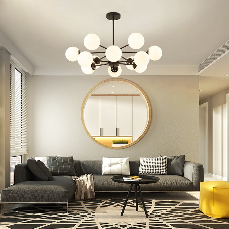 Moderne stijl ophanging hanglamp woonkamer hangend licht met glazen schaduw