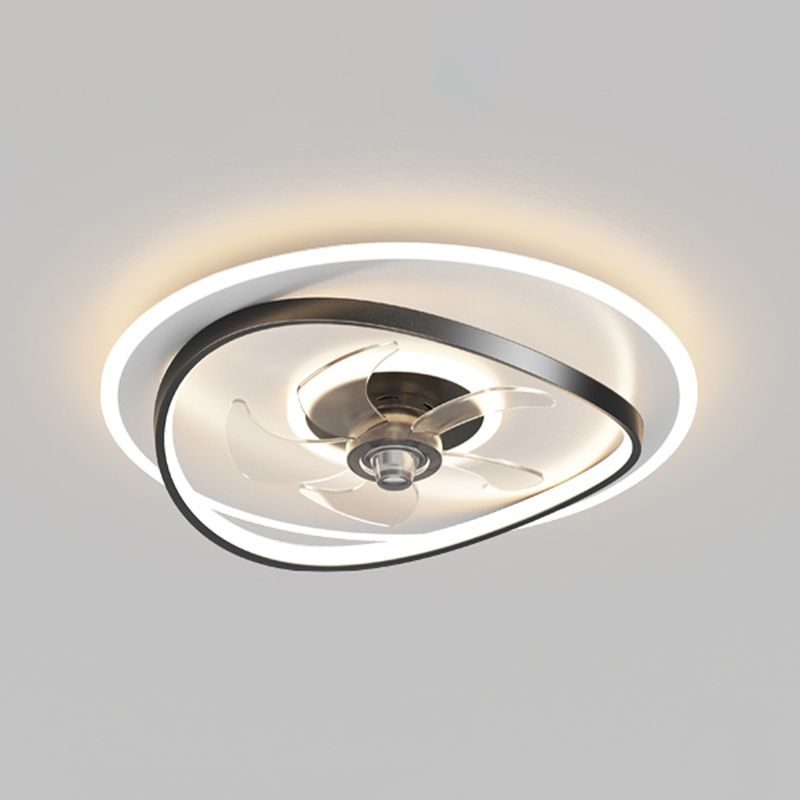 Modern Geometry Shape Ceiling Fan Lamps Metal 3 Light Ceiling Fan Lighting for Bedroom