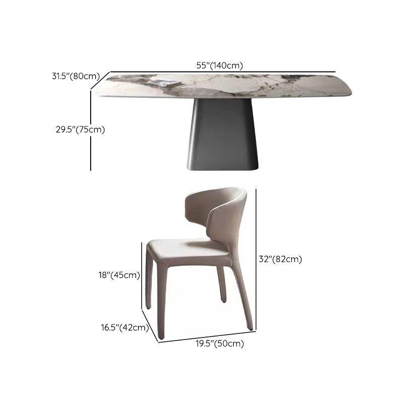 Rectangular Dining Table Set 1/4/7 Pcs Stone Dinette Set for Kitchen