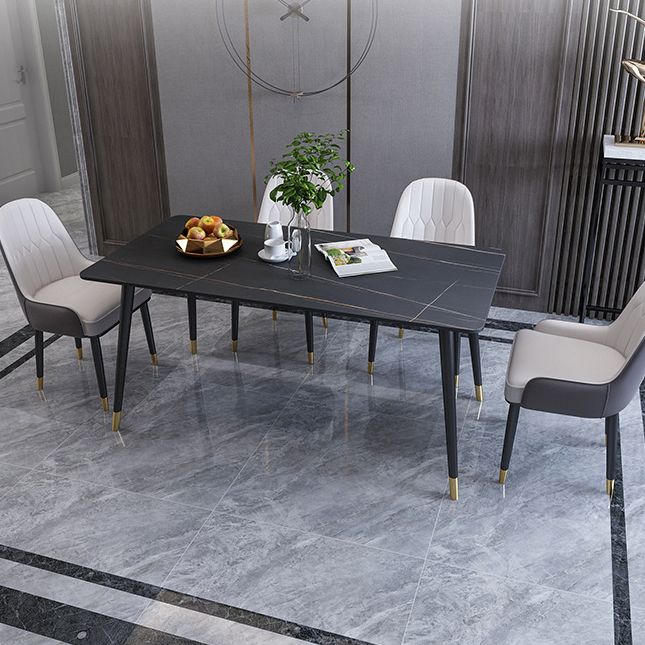 Mesa de comedor de comedor de piedra moderna de acabado mate