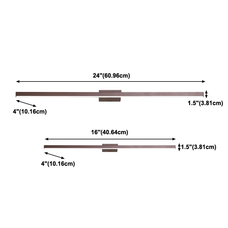 Moderne einfache Aluminium -Eitelkeitslicht Geometrie Rechteck LED Eitelkeitslampe für Duschbad
