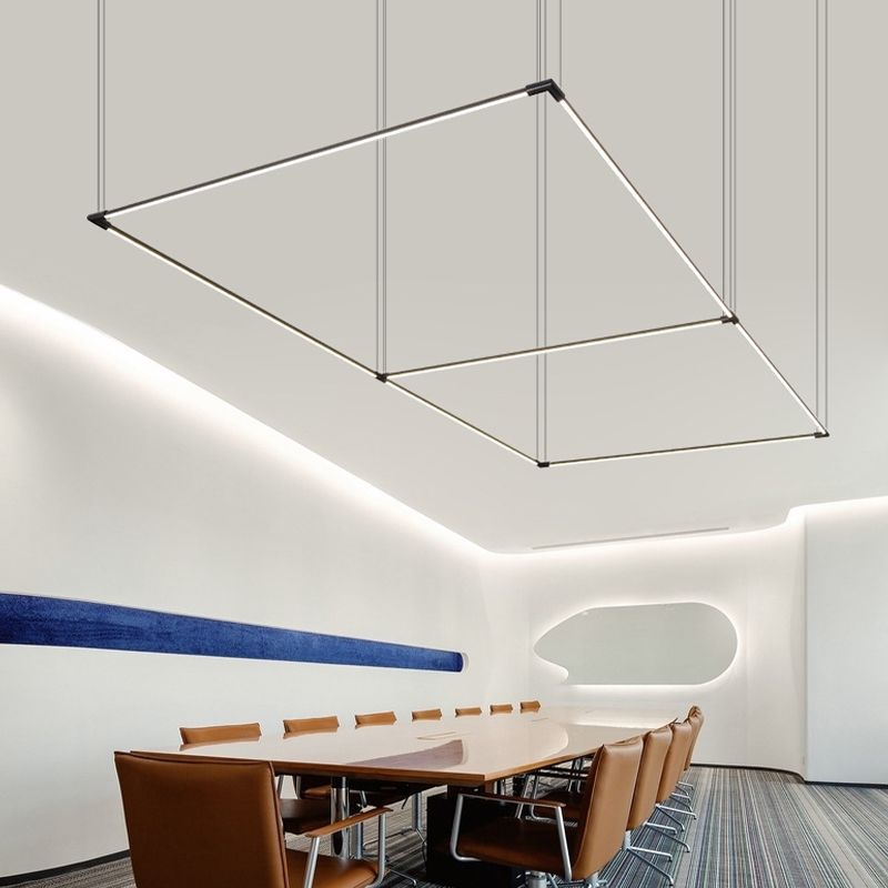 Modern Style Island Light Metal Straight Island Pendant for Dining Room