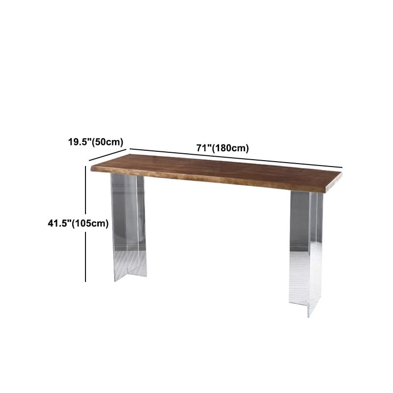 1/2/3/5Pieces Modern Rectangle Pub Table Set Wooden Counter Table with Acrylic Stools