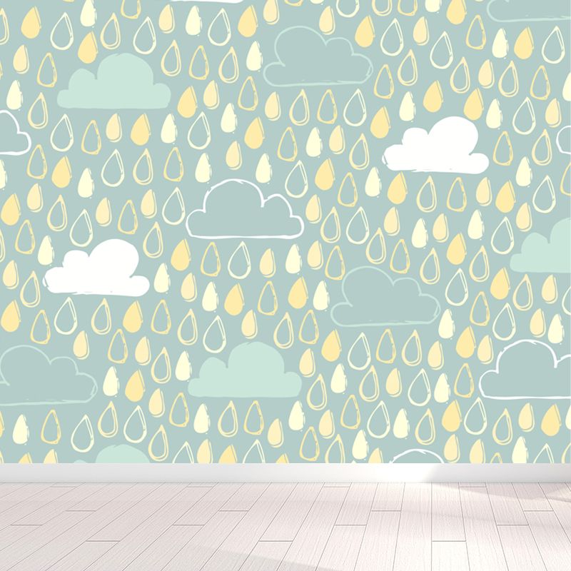 Pastel Weather Print Wall Mural Stain Resistant Modern Living Room Wall Covering